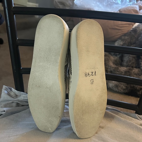 Vince Snake Print Flats in Brown and Cream - Picture 2 of 7